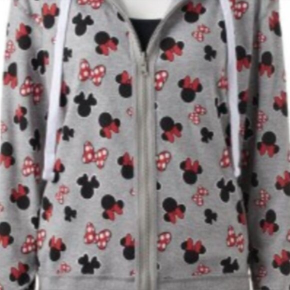 Brand New Women's Disney Minnie Mouse Reversible Full-Zip Hoodie Sweatshirt - Picture 4 of 6